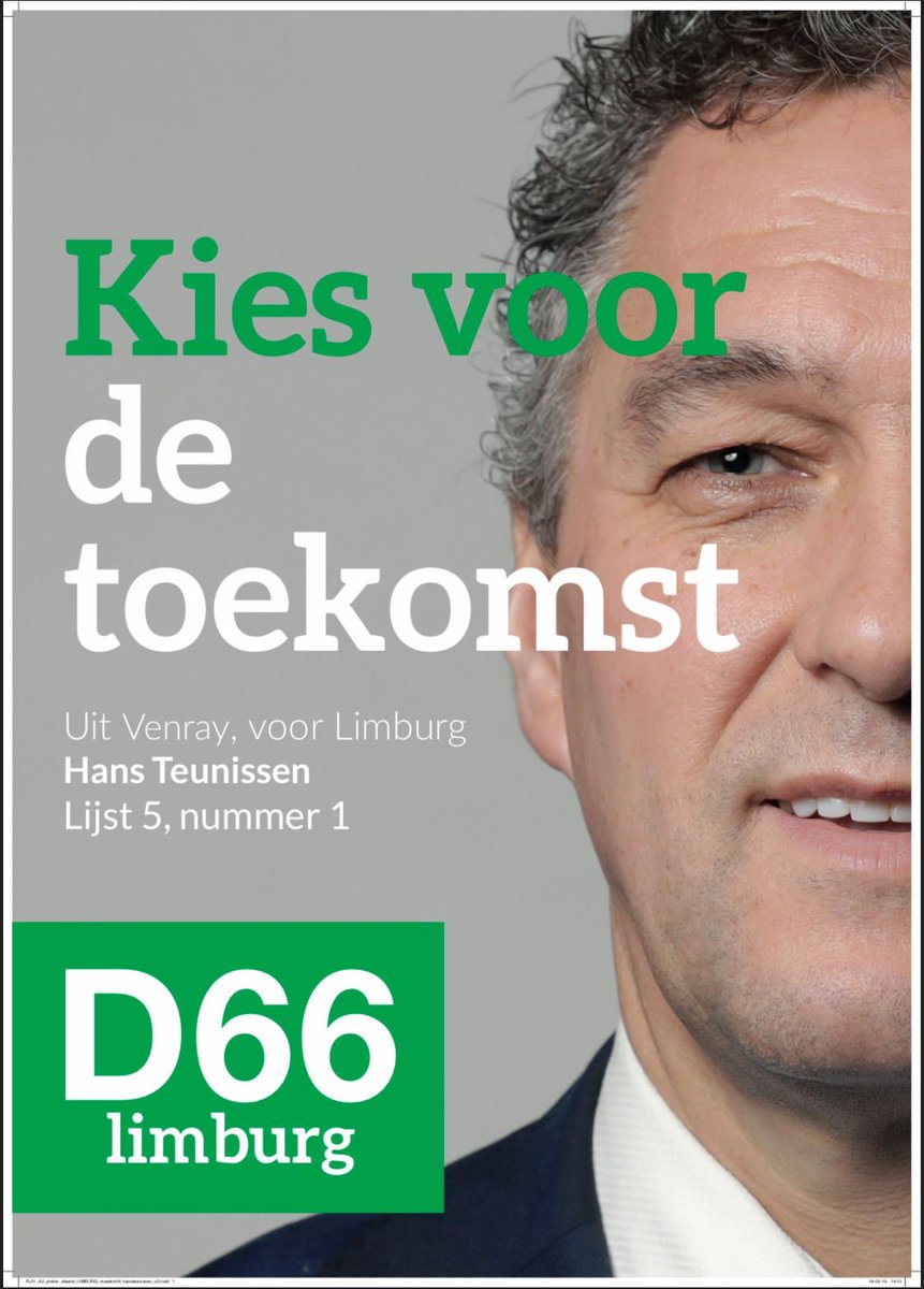 'De afgelopen vier jaar heb ik mogen bouwen aan Limburg. De fundering ligt er maar het is nog lang niet af. Ik ga graag nog 4 jaar verder en dat kan ik alleen met jouw stem. #Kiesvoordetoekomst. Voor goed onderwijs, fijn wonen en een gezond klimaat: stem D66.'
