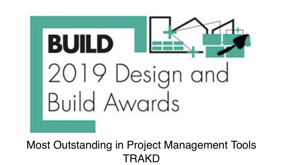 TRAKD_Software's tweet photo. We are delighted to be awarded “Most Outstanding in Project Management Tools” @Build_Magazine as TRAKD continues to revolutionise the building industry & help construction SME’s manage their business.
#buildmagazine #constructionsoftware #softwareforbuilders https://t.co/Qt21DjEYMs