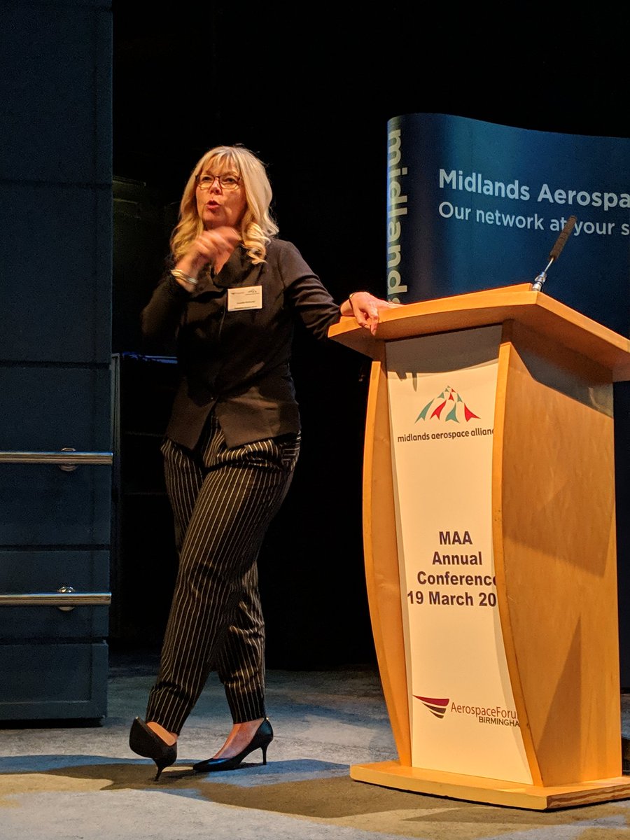 aeaerospace's tweet photo. Thanks to Annette Rothwell, superb presentation and insight into @esterline #esterline #ci journey. #AFB2019 #Aerospace @MAAaero #UKmfg https://t.co/s7LXIHt28v
