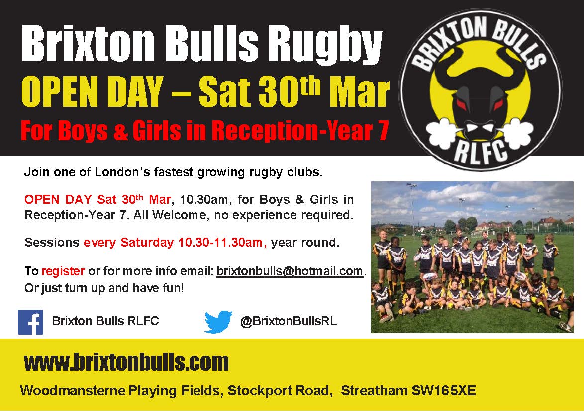 Woodmansterne (@woodyschool) on Twitter photo Come to Woodmansterne Playing Fields on Saturday 30th of March from 10:30 for Brixton Bulls Open Day (boys & girls from Reception to Y7) <a href="/BrixtonBullsRL/">Brixton Bulls RL</a> Come to Woodmansterne Playing Fields on Saturday 30th of March from 10:30 for Brixton Bulls Open Day (boys & girls from Reception to Y7) <a href="/BrixtonBullsRL/">Brixton Bulls RL</a>