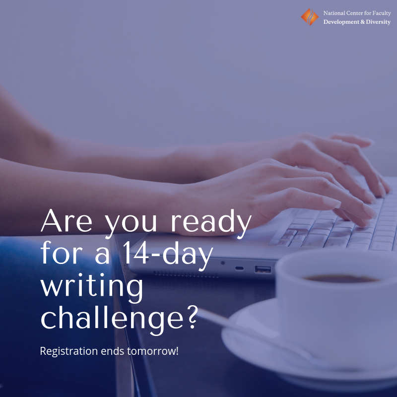 NCFDD's tweet image. "It’s the time of year when lots of daily writers fall off the wagon, and the binge-and-bust writers give up entirely." - Kerry Ann Rockquemore, PhD Sound familiar? You might be ready for a 14-day writing challenge!

Get your daily writing on! Register: buff.ly/2GsUovO