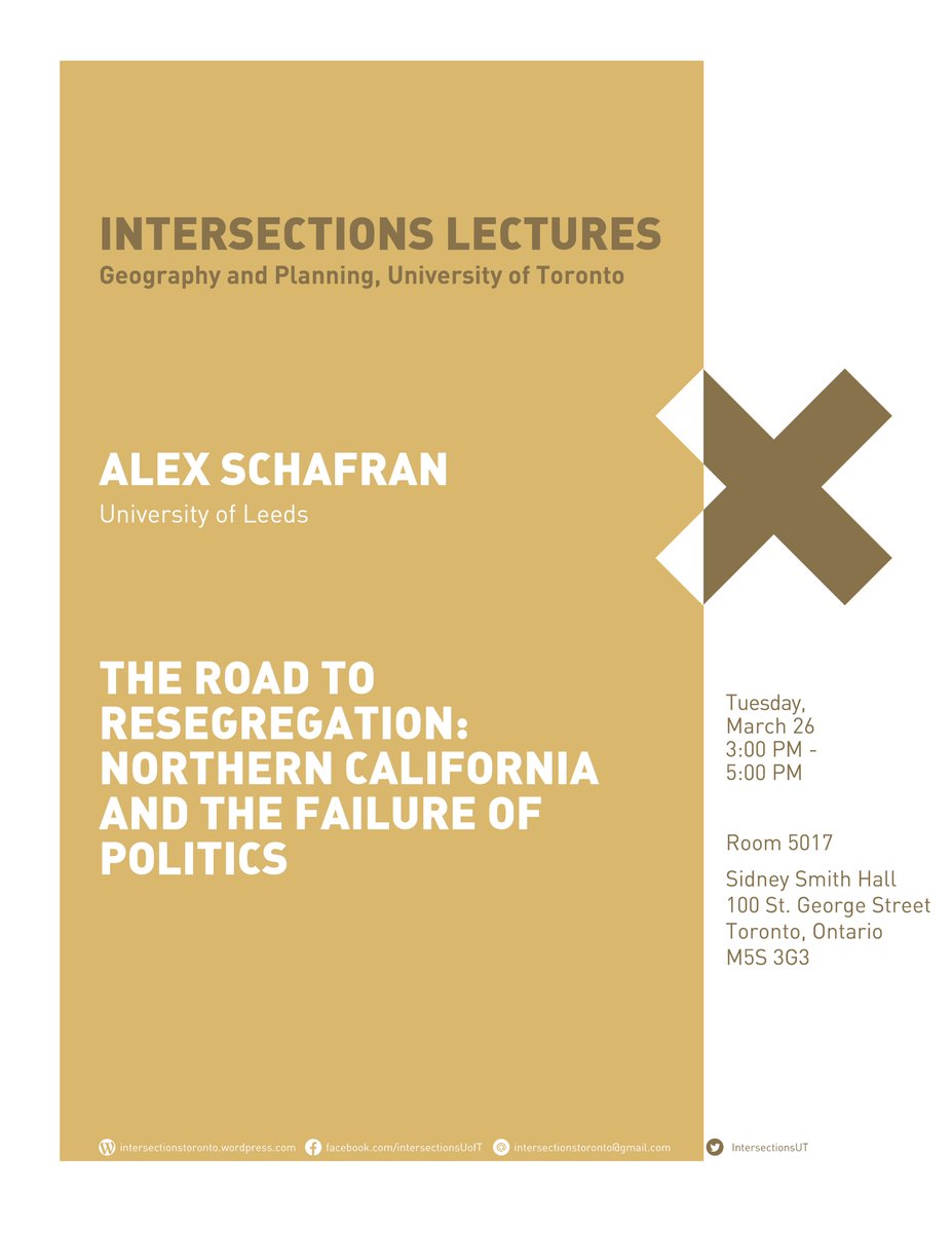 IntersectionsUT's tweet photo. Next week, @alexschafran will be speaking on his new book The Road to Resegregation: Northern California and the Failure of Politics. Tuesday March 26th, 3-5pm. Details on our website: https://t.co/BAjDIivQwD https://t.co/SWfMYKLERh