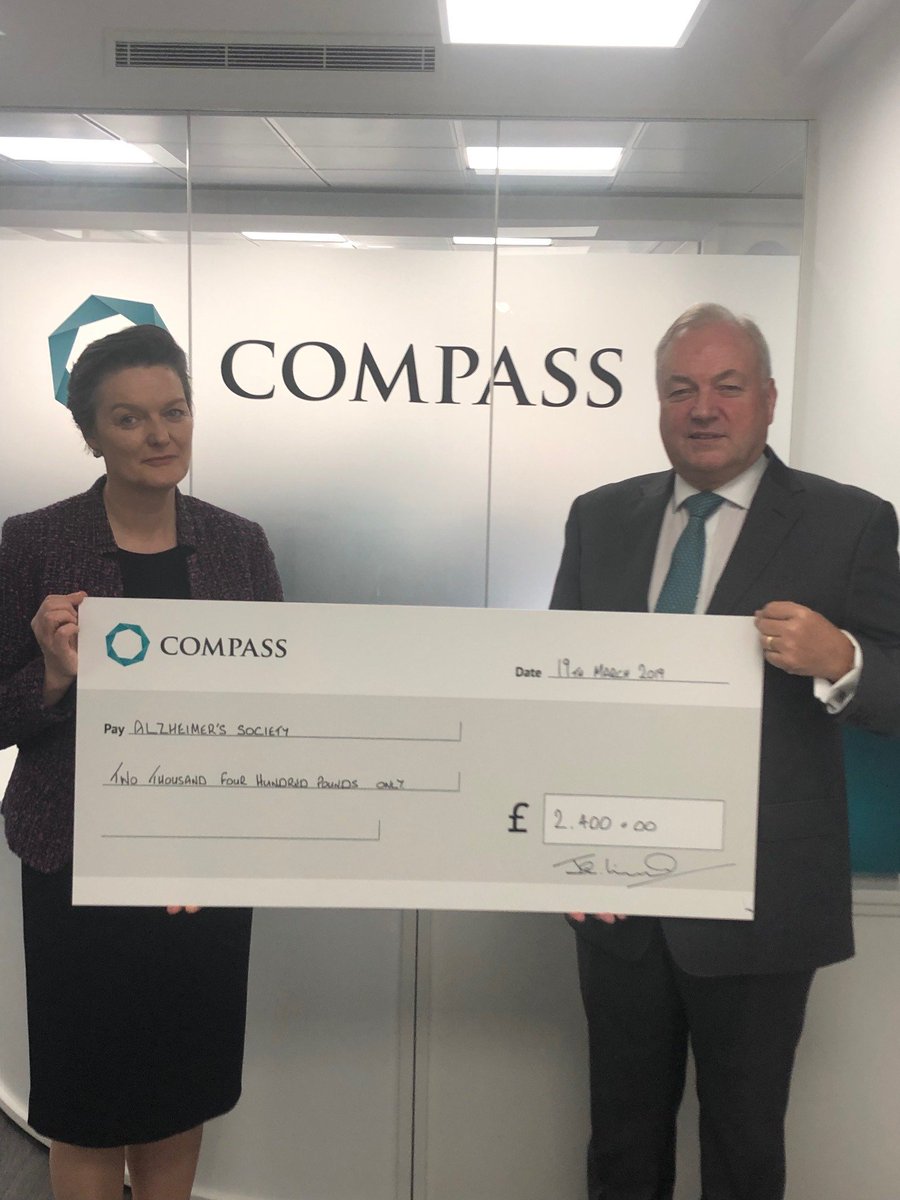 compassbrokers's tweet photo. We had a visit today from @InsuranceUAD where we presented them with a £2,400 donation, which was raised at our #CompassConf2019. Thank you to everyone who donated to help us reach such a fantastic total.
#InsuranceUnitedAgainstDementia #BringHopeCloser https://t.co/cdsM9Bykvw