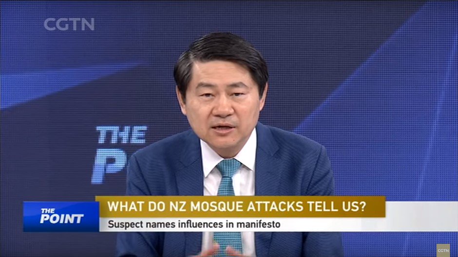 CCG_org's tweet photo. CCG President @HuiyaoWang joined Prof. Thom Brooks from @DurhamLawSchool and Prof. Christopher Chambers from @Georgetown in @CGTNOfficial "Point" discussion about the implication of #NewZealand #ChristchurchShooting #NZattacks to global #antiterrorism efforts. https://t.co/HcizPBs4TN