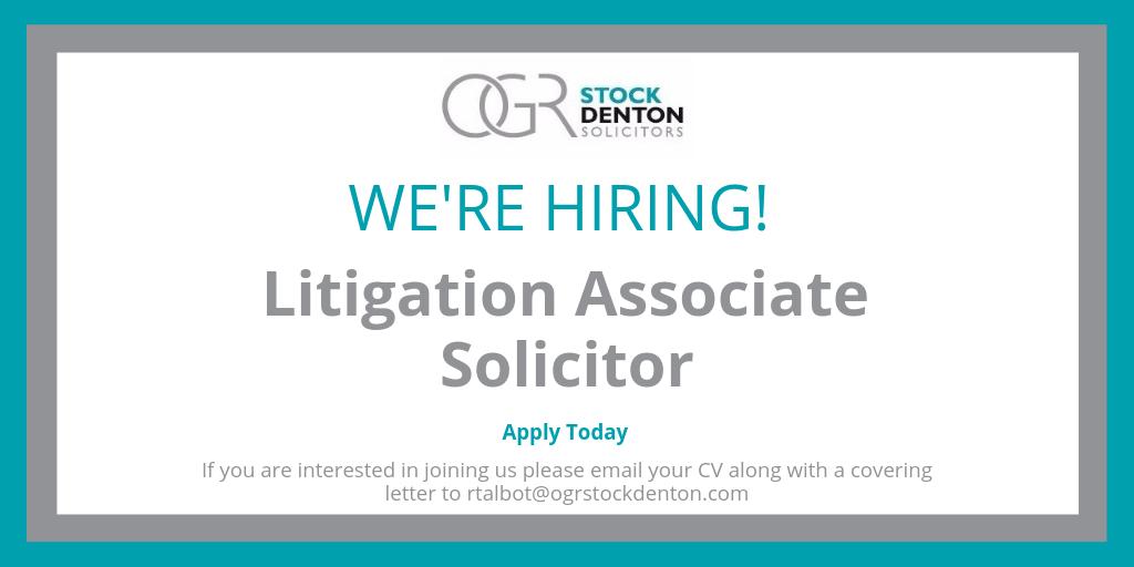 OGRStockDenton's tweet photo. We have a fantastic job opportunity for the role of a #Litigation #AssociateSolicitor based in our #London office
Applicants need to have 2 - 4 years PQE as an Associate Solicitor & have good interpersonal skills
Think you have what it takes? Apply now at https://t.co/cDwcXkVOwB https://t.co/C5HYu0xFpo