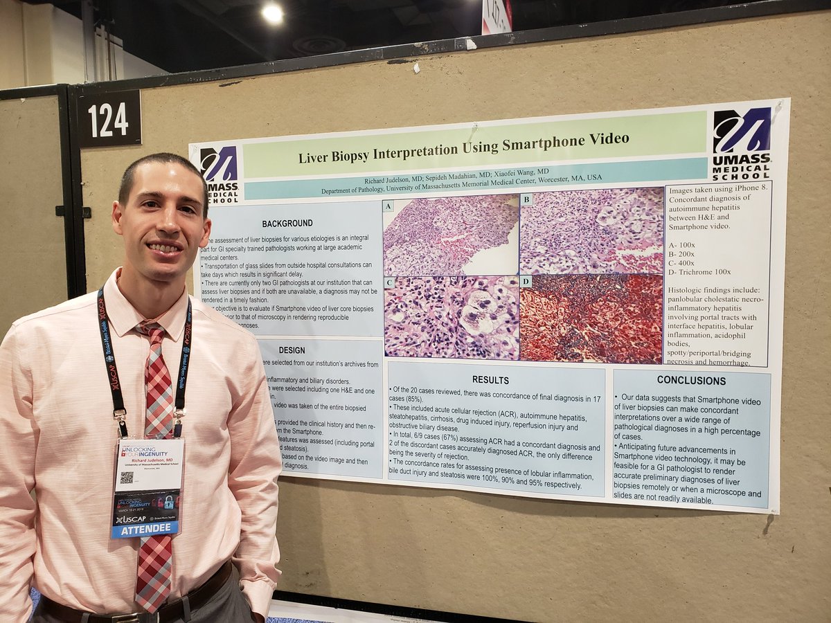 makvvlad's tweet photo. Great work about the use of a cell phone video in routine path practice by our pgy2 Richard Judelson #UMassPath  #USCAP2019 https://t.co/djQyoVdLbi
