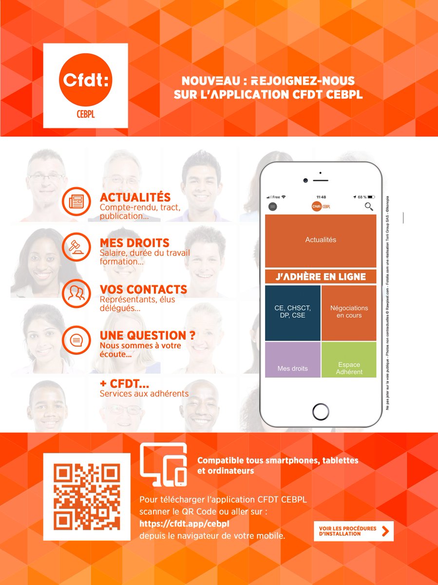 CFDT_CEBPL's tweet photo. Un nouveau moyen de connaitre notre actualité ?
Téléchargez l'application CFDT CEBPL https://t.co/8XSewwmibW
