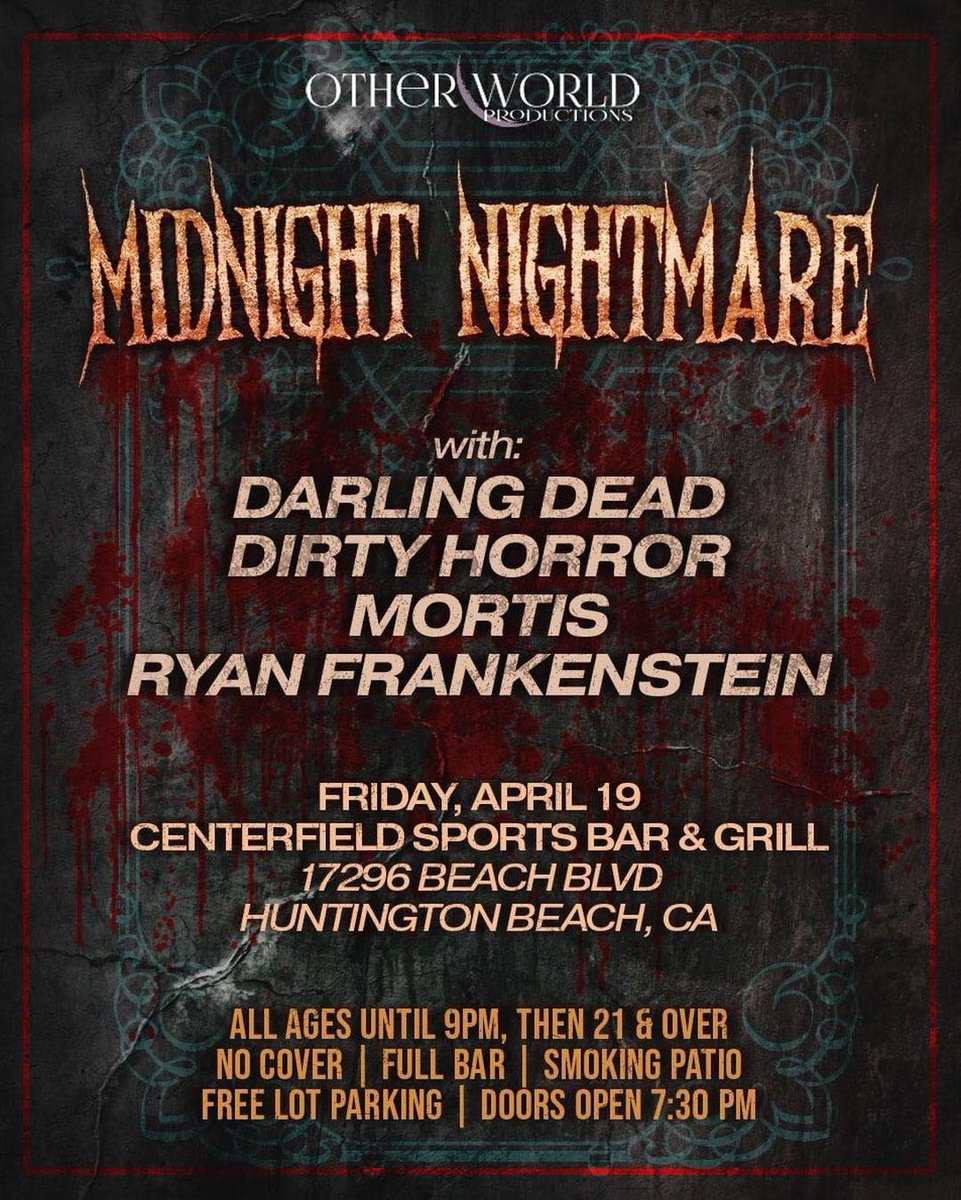 Next show is Free with Free Parking in Orange County. All ages until 9pm. #industrialmusic #industrialmetal #gothicmetal #gothgoth #gothic #goth #shockrock #midnightnightmare #lametalshows #thingstodoinla