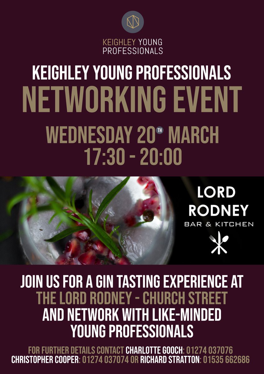 KeighleyBC's tweet photo. 18-35? Join the Keighley Young Professionals tomorrow for a Gin Tasting Experience at the Lord Rodney, Keighley. Dont forget to follow @KeighleyYPS for updates! https://t.co/IxgbyKxasY