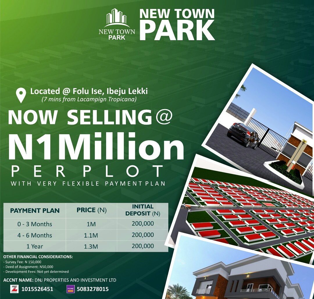 RealtorYemi's tweet photo. New Town Park,  Ibeju Lekki. https://t.co/QZGBQ4AqDh