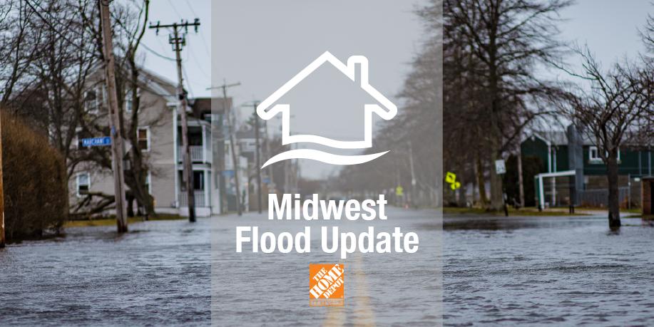 HomeDepotFound's tweet photo. In response to the Midwest floods, we are assessing damage and working with our partners, @RedCross, @ConvoyofHope and @operationbless to assist displaced residents gain shelter and relief items. https://t.co/uZb6FJRrga