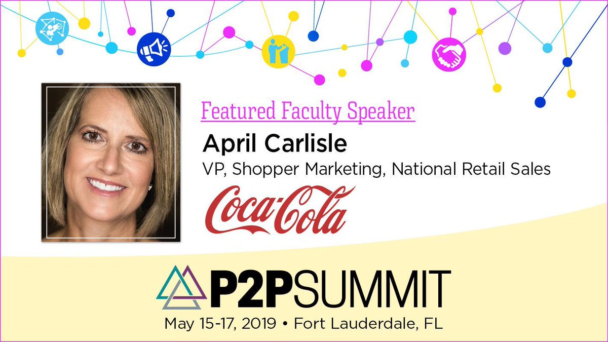 P2PInstitute's tweet photo. #PSPSummit is thrilled to announce April Carlisle of @CocaCola as a 2019 speaker! To learn more about April, full agenda details and to register visit https://t.co/P3Zd6zjjkO
Early bird rates available until March 20!
#shoppermarketing #collaboration #partnership #community https://t.co/s2JQMzfHsw