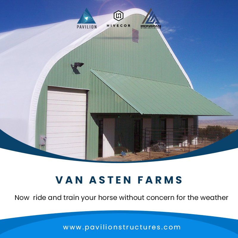 PavilionCanada's tweet image. The fabric building by @PavilionCanada is made with spider-weave fabric which provides a great amount of evenly spread daytime lighting perfect for to ride and train your horse in the indoor arena.
Visit us on  bit.ly/2TURfvi
#yegarchitecture #LikeForLikes #Construction