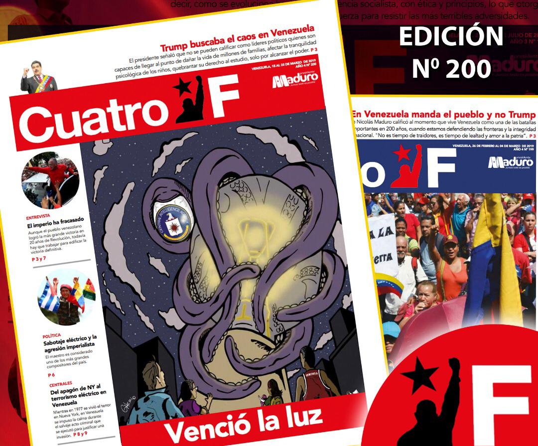 Les invito a leer la edición Nº 200 del periódico @CuatroFWeb que resalta la heroicidad del pueblo venezolano para vencer las dificultades. ¡Venció la Luz! ¡Compártelo! ==> goo.gl/GVYXdB