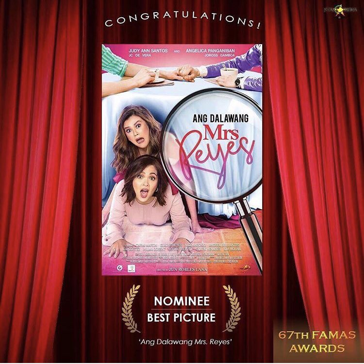 officialjudayph's tweet photo. Thank you #67thFamasAwards for the nomination! #JudyAnnSantos #AngDalawangMrsReyes @OfficialJuday @StarCinema @theideafirst_co @quantumfilmsph https://t.co/BOwUw6gzAt