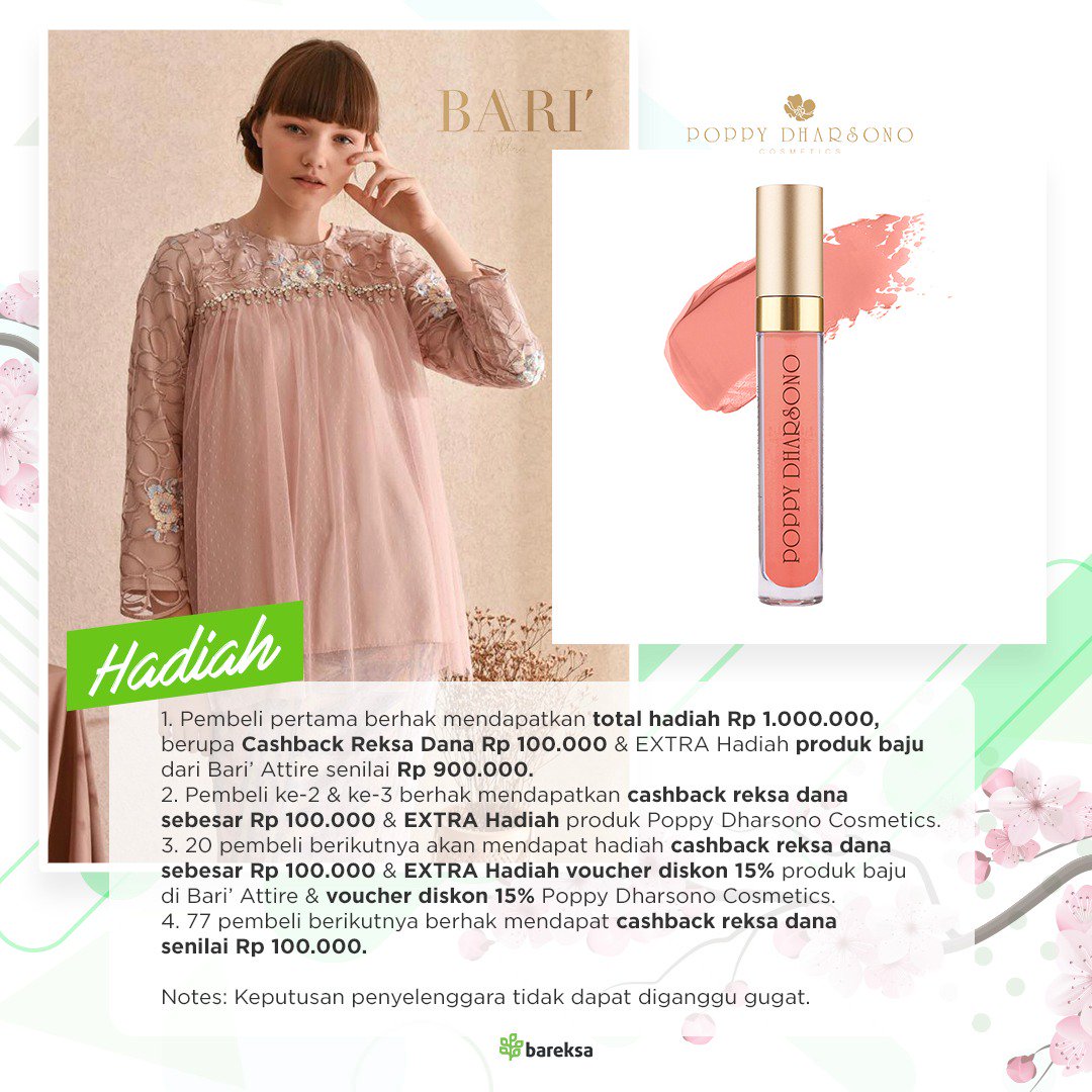 bareksa's tweet photo. Jangan di entar-in lagi, buat masa depan yang pasti!💪 Ikut promosi Nikah Ala Incess skrg yuk! Akan ada hadiah total Rp 10 juta + EXTRA Hadiah berupa produk & voucher dari @bari.attire & @poppydharsonocosmetics
#EnergyOfInvestment #SYR19 #SYRBAREKSA #SayaYakinRekasandaBareksa https://t.co/6ZEzbiNnon