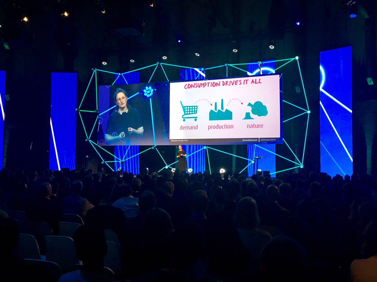 jumps's tweet photo. A "eco-positive" attitude and a real focus on that hidden 80% that deeply impacts on CO2 emissions is the way to go. This is the interesting takeway of @BabettePorcelyn speech at @rEVolutionconf. #thinkbigactnow #revolution2019 https://t.co/LyDqbnIlSi