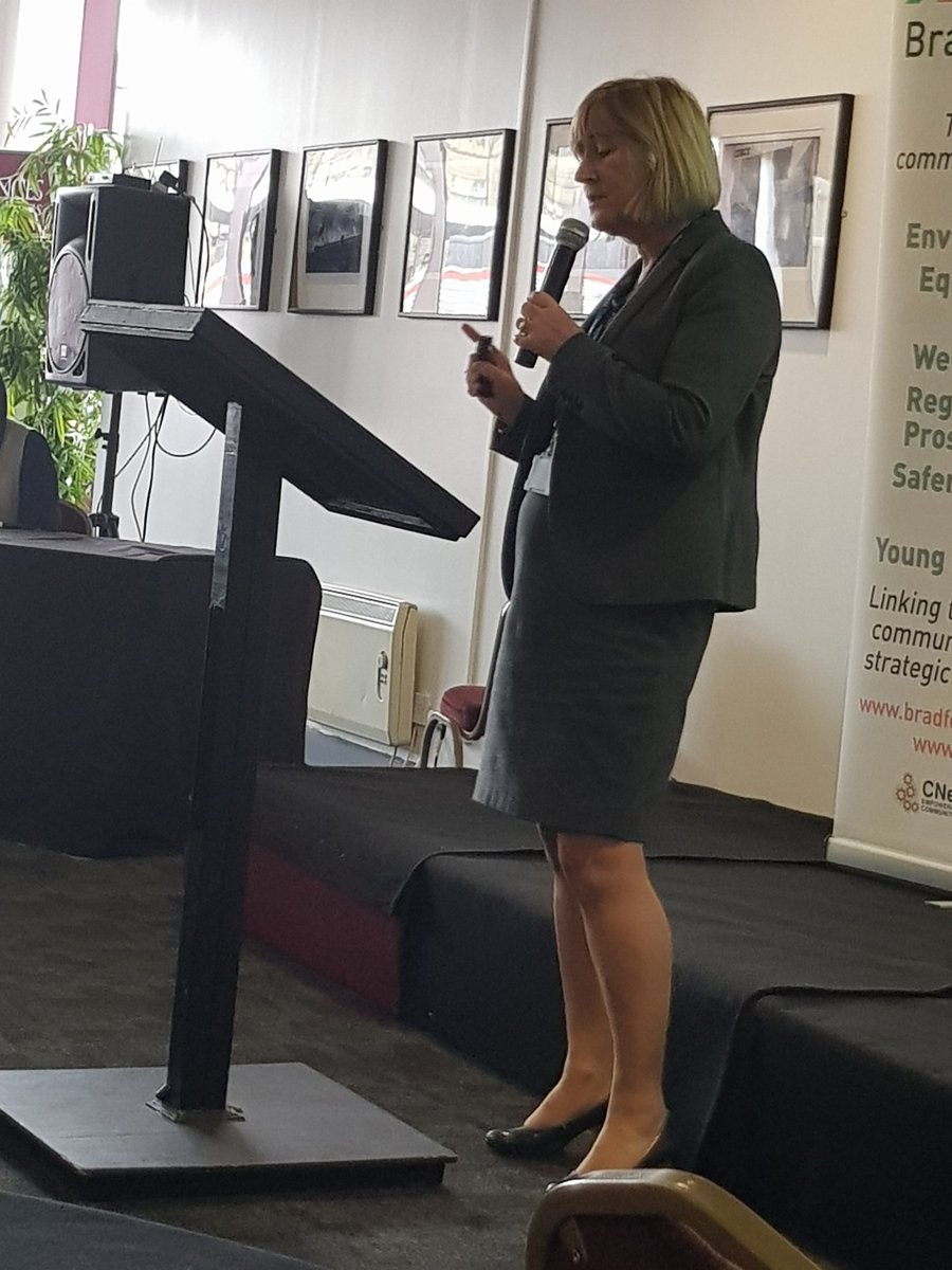 qureshi_nasim's tweet photo. Gladys Rhodes White strategic Director Children Services speaking at #shapingthefuture event. VCS is at the heart of making Bradford Child Friendly City. Place that is safe, happy and  with future. @CNet_Bradford @incicbfd https://t.co/VriNNWu7ZD