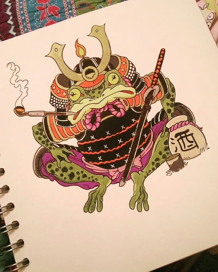 The Barefoot Studio  Sick Japanese frog by Nick from before lockdown  Posted withregram  housebrickink Japanese frog just enjoying its life  thanks daytona  japaneseart frogtattoo japanesefrogtattoo art  artofinstagram artcommunity 