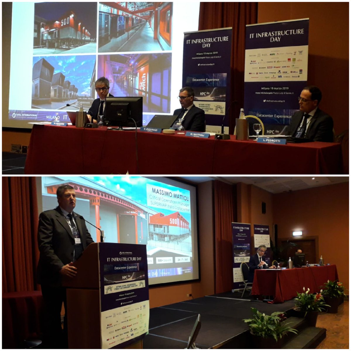 soiel_it's tweet photo. #InfrastructureDay19 - Riprende la sessione dedicata al #DataCenter con Roberto Esquinazi @SchneiderItalia, Massimo Mattioli @SUPERNAPItalia e Lanfranco Pedrotti #Piller https://t.co/u5VQ66jjuX