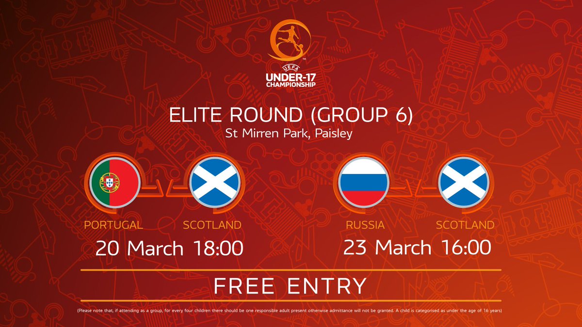 #SCO17s | The first Scotland Under-17s Elite Round match gets underway tomorrow night as we take on Portugal at <a href="/saintmirrenfc/">St Mirren FC</a> – kick-off is 6pm.

Entry is free, so come along and support the team!

#YoungTeam