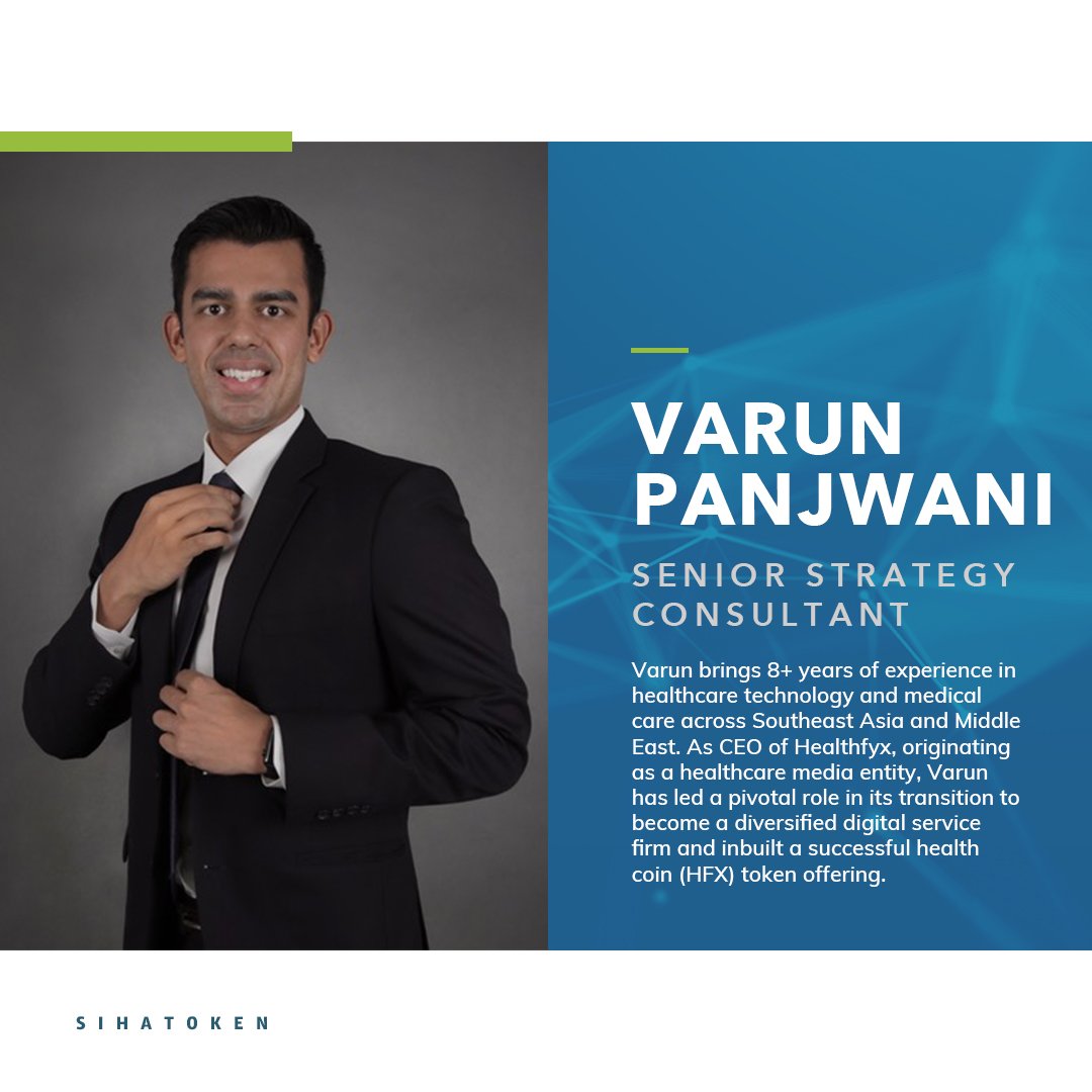 SihaToken's tweet photo. Varun brings expansive experience and value to the team. As CEO of Healthfyx he led its transition to become a diversified digital service firm and a successful health coin (HFX) token offering. He is a graduate of Hong Kong University of Science and Technology.

#SihaToken https://t.co/KRzu8w7VSH
