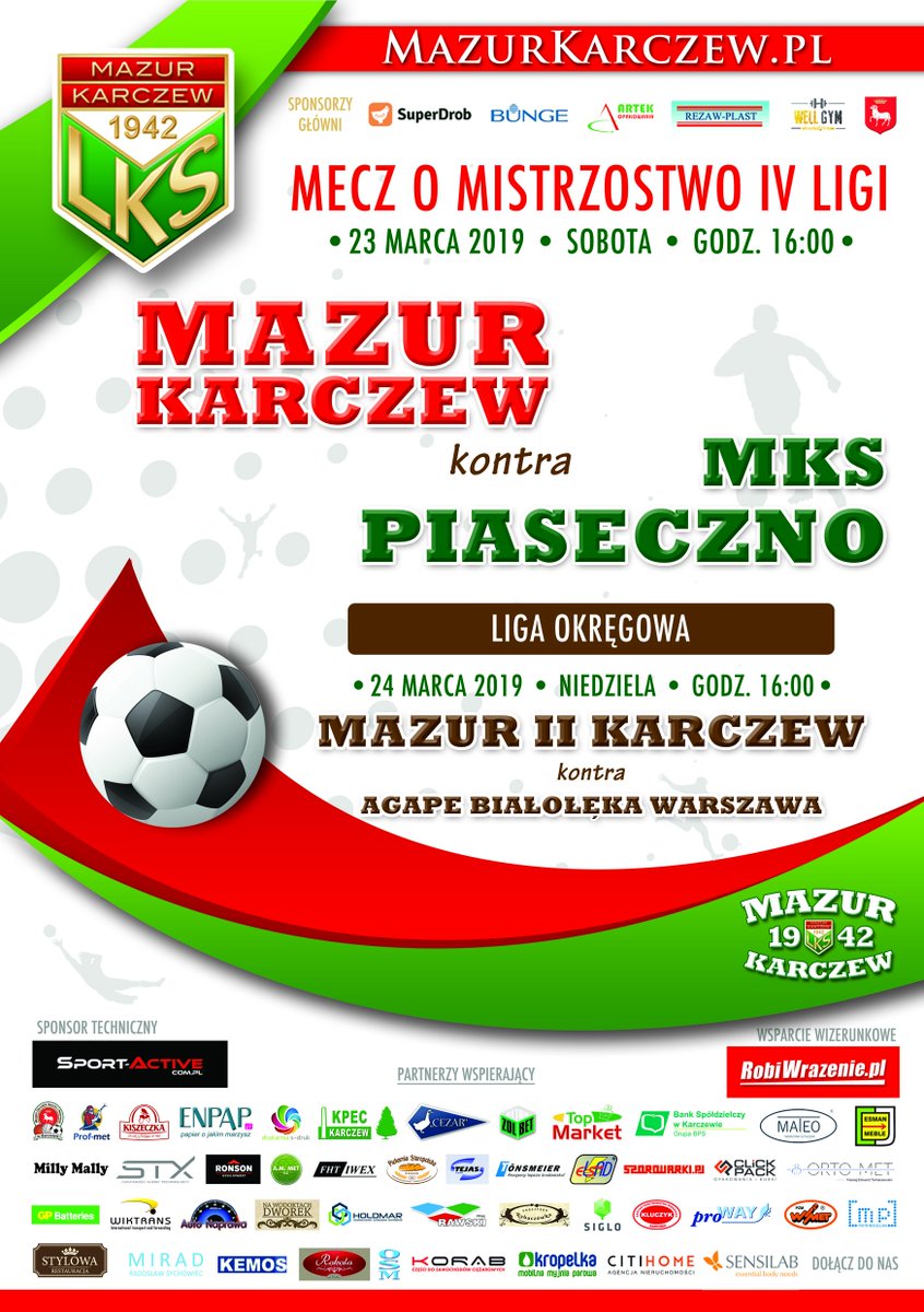 ⚽️⚽️⚽️ Zapraszamy na mecze Mazura ⚽️⚽️⚽️ @AgapeWarszawa