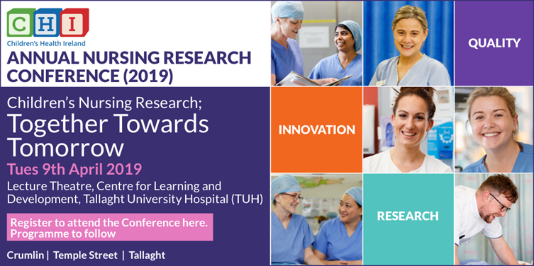 nch_info's tweet photo. Calling all paediatric nurses. You are now invited to book a place on the CHI Annual Nursing Research Conference – Tues 9th April 2019 in Centre for Learning and Development, TUH. Programme to follow. Book here https://t.co/z6NDgOems9 https://t.co/xxrLUmsUJN