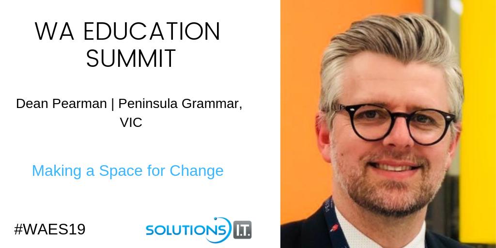 EducationWA's tweet photo. #WAES19 
Dean will share his story of leadership in innovation by discussing the work that he is doing in the areas of #MakerSpaces, #DesignThinking and developing a #MakingCulture at Peninsula Grammar.
Early bird sales finish soon!
https://t.co/E1IV0trU9Z
#AussieEd #EdChat https://t.co/ES4iulpzqx