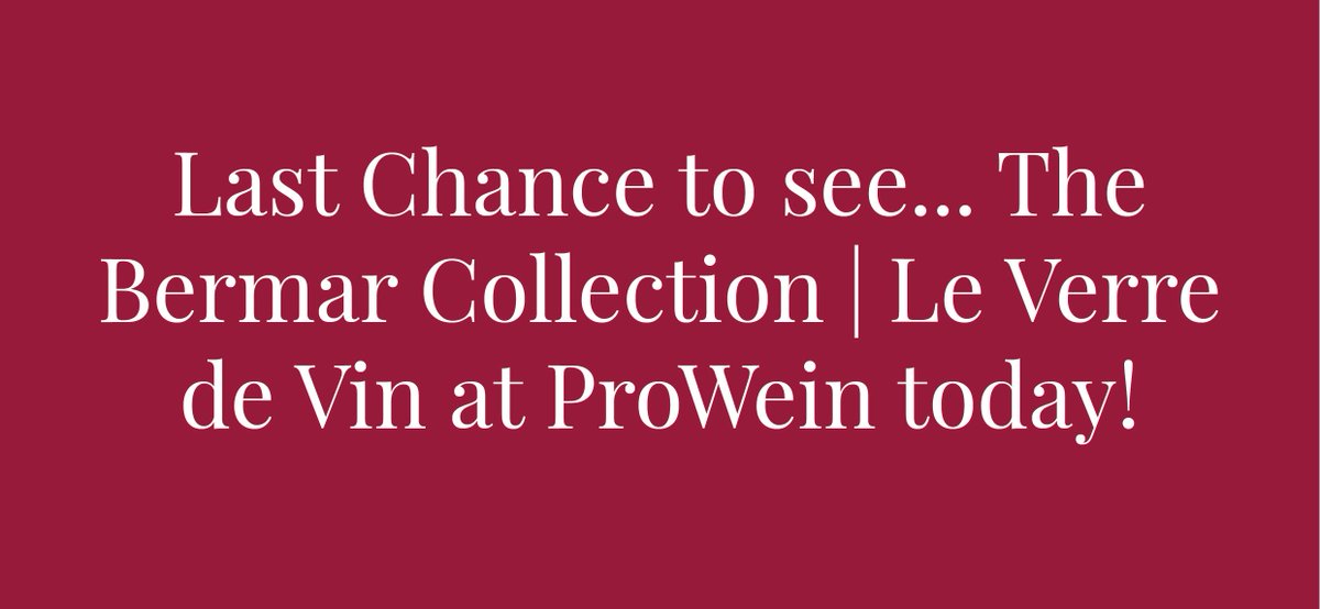 LeVerredeVin's tweet photo. #prowein Day 3! Hall13/C26 Don't miss out on our show special offers! Come & see us today to see how @BermarUK @LeVerredeVin can make a difference to your #business!
#businesstool #bartechnology #winebytheglass #britishbusiness #finedining #Champagne #sparklingwine #englishwine https://t.co/lHgIj0FyWW