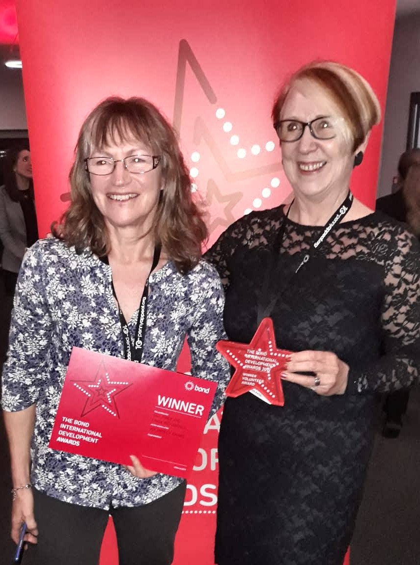 AllInDiary's tweet photo. We are proud to announce that our co-founders Linda Richardson &amp; Gill Price have won the #Volunteer Award in the @bondngo Int’l #Development Awards 2019 for their outstanding work w/ AID! Thank you to all who have made this possible! More on the AID at: https://t.co/Fiufws36vn https://t.co/FjhrFQXl4M