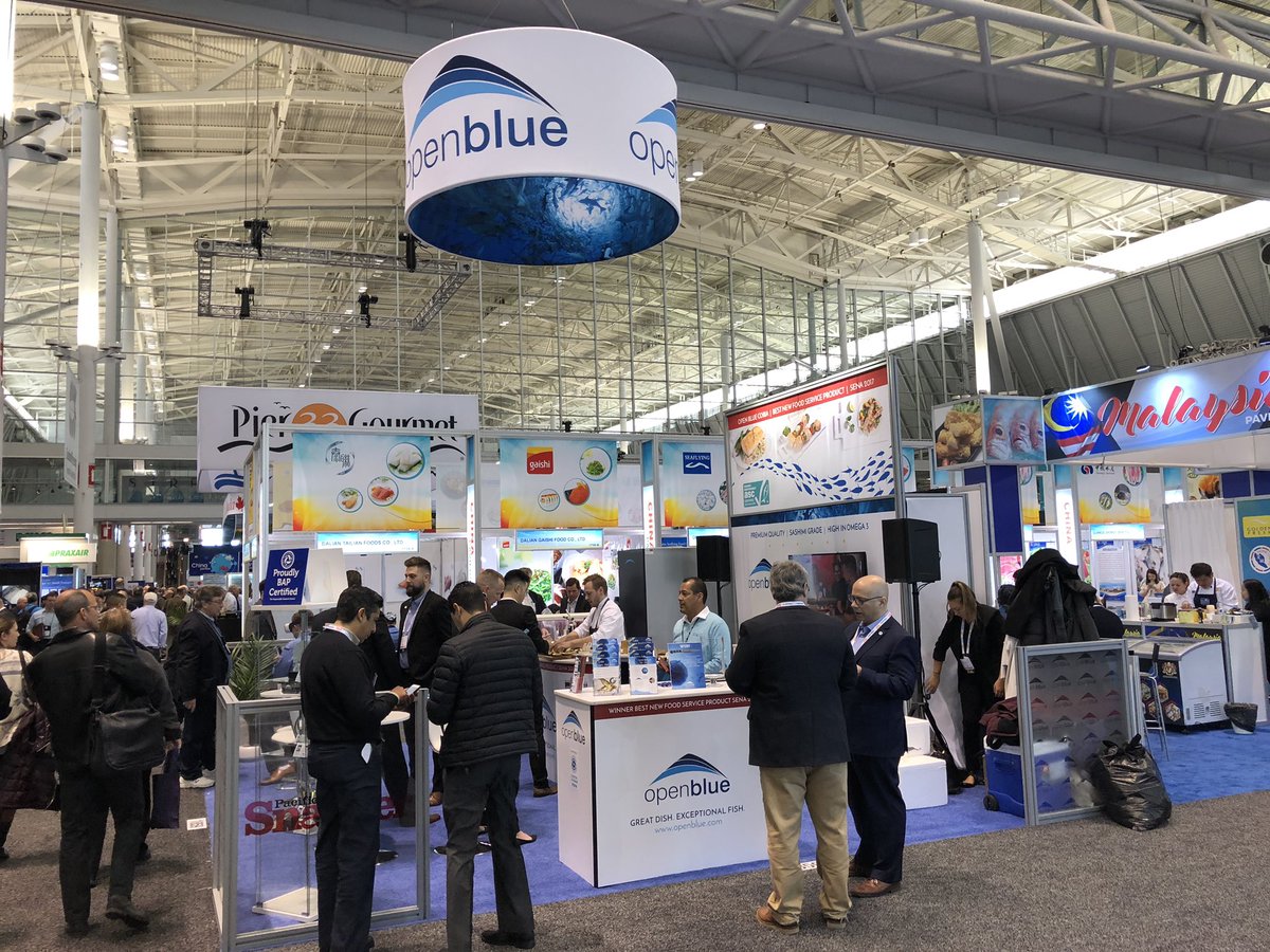 OpenBlueCobia's tweet photo. Excited for Day 3 at #BostonSeafood!
Booth 1859 is at the ready with Chef Max handcrafting delicious #Cobia samples & Team #OpenBlue ready to talk #oceanraised #sustainableseafood 🐟 10-3 🌊
...
#sena19 #cobia #pacificsnapper #aquaculture #sustainableseafoodcompany #TeamOpenBlue https://t.co/WzPIKSNJir