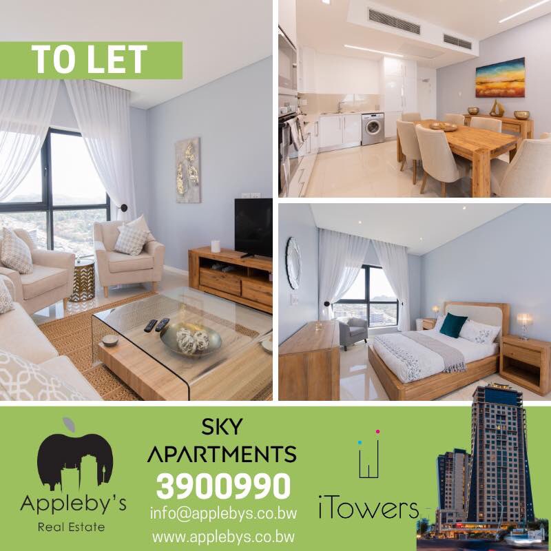 ApplebyReal's tweet image. SKY APARTMENTS
Call Appleby’s Real Estate today and find out how you can call iTowers home. Call our sales team on 3900990 or visit applebys.co.bw. #applebys #realestate #skyapartments #iTowers #tolet #forrent #gaborone #botswana