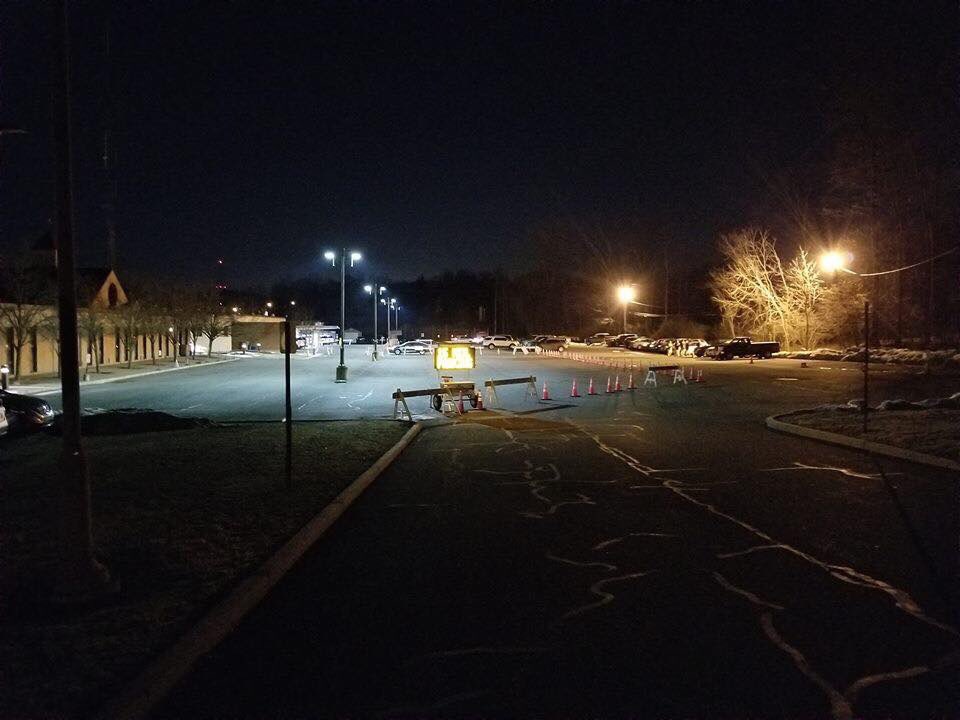 KTSpark's tweet photo. @BlaiseGomez12 @LoHudLegal @lohud @VerizonNews voter suppression in Airmont. Residents woke up to barricades outside the polls. https://t.co/YWXCB3nXR0