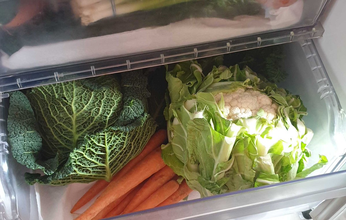 madcow42's tweet photo. Cannot believe the size of these two beauties that came in my veg box today from @FineFruitDirect They have filled my fridge 😂 Great delivery today, lots of delicious goodies 😊 https://t.co/8eGNSMYvvC