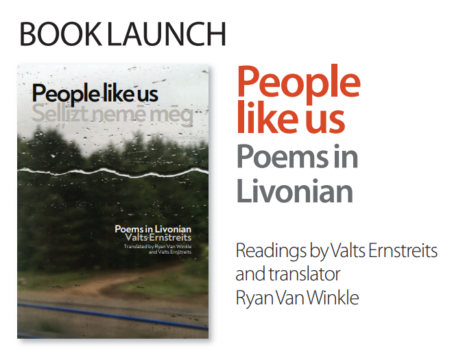 Join the book launch PEOPLE LIKE US poems in Livonian, published in the UK by <a href="/fbpublishers/">Clive Boutle</a>. Tuesday, 26th March <a href="/4/">w</a>.30 pm <a href="/UCLSSEES/">UCL School of Slavonic & East European Studies</a> and <a href="/7pm/">Huong Le</a> <a href="/Bookmarks_books/">Bookmarks Bookshop</a> in London. Free, more information: francisboutle.co.uk/events/ and facebook.com/events/1935846…