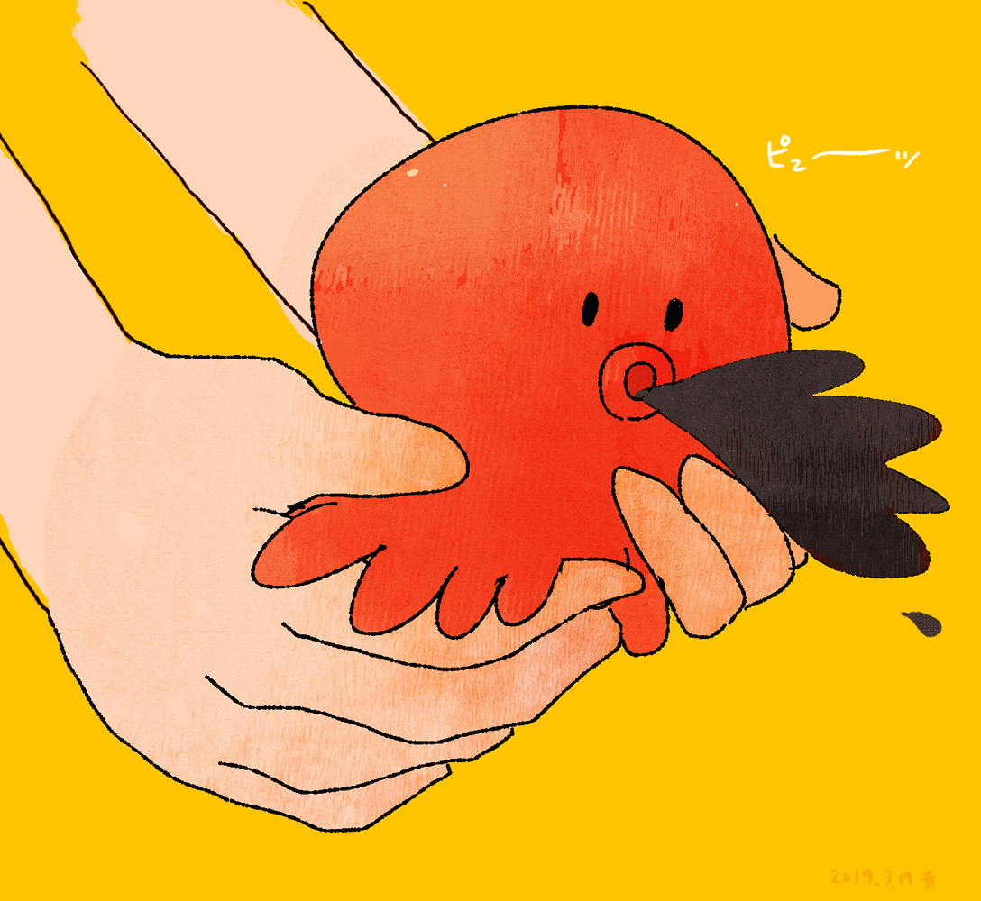 フグが水を吐き出してるやつかわいい タコも見たい