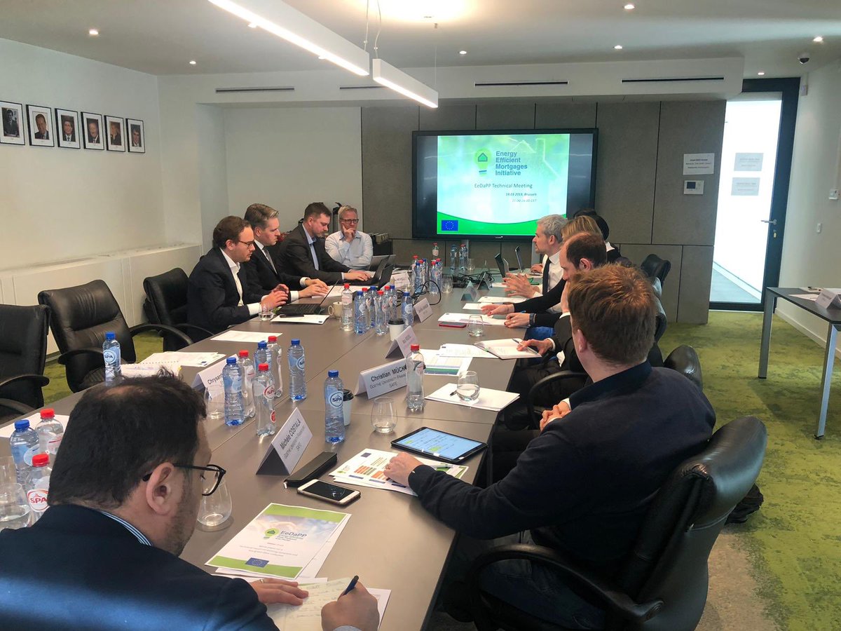EEMActionPlan's tweet photo. 🌱 #EeDaPP partners are hard at work today in Brussels discussing the data gathering, analysis and disclosure infrastructure to support the deployment of #energyefficiencymortgages in the market under @EEMActionPlan 🌱@H2020EE @EU_Finance @Energy4Europe https://t.co/knSMyhxCjL