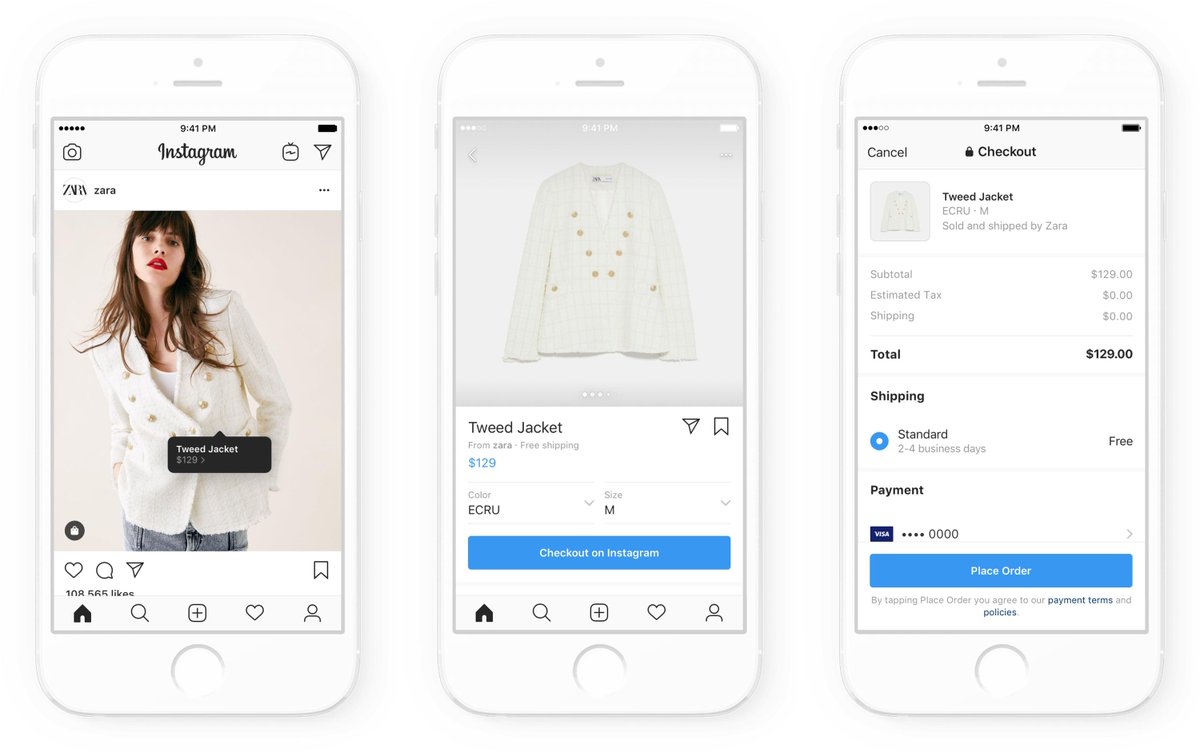 verge's tweet photo. Instagram adds in-app checkout as part of its big push into shopping https://t.co/UAqN2PolmE https://t.co/D8CMTUMUdZ