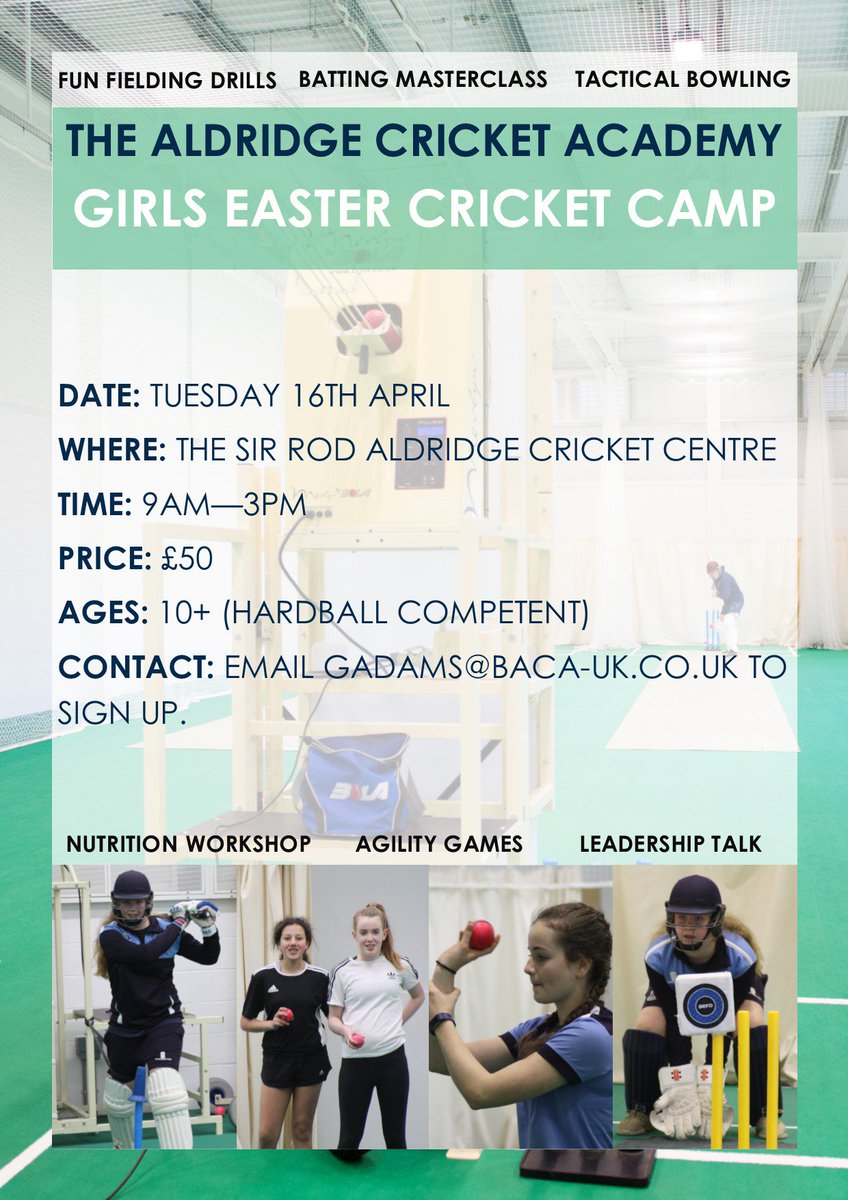 Aldridge_CA's tweet photo. 🔥Don't forget to sign up for our Easter Cricket Camps!!🔥

🔜Girls Camp 16th April
 
🔜Boys Camp 18th April

⏰9am - 3pm both days!

📧gadams@baca-uk.co.uk to save your spot!! https://t.co/4PGlKBJq1r