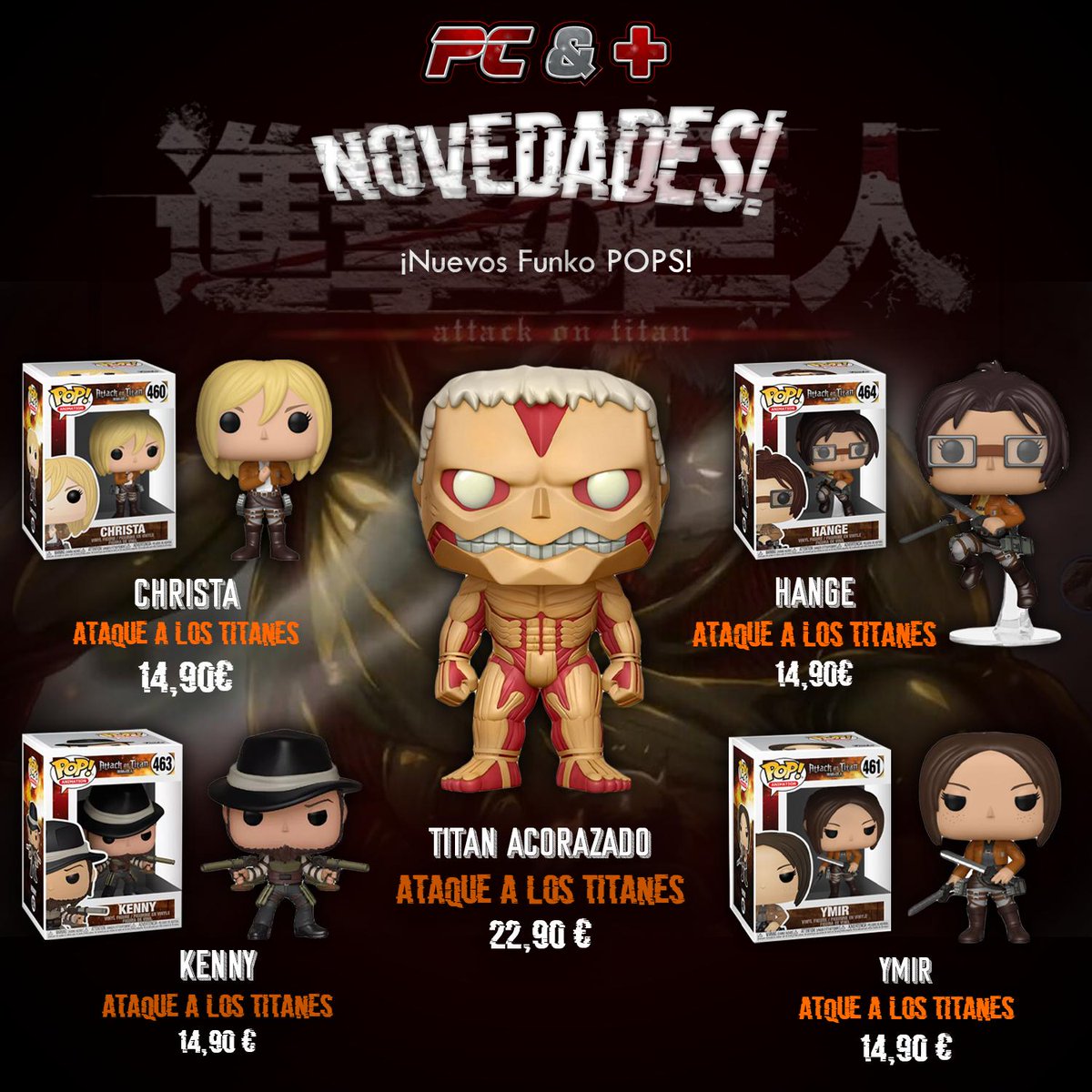 Onimasfrikis's tweet photo. 📣 🌟🌟¡NOVEDADES!🌟🌟
¡Nuevos Funko POPS! de ataque a los titanes! 😱
.
¡Ven a visitarnos y descubre la variedad de cosas que nos han llegado!😜
.
.
.
.
Tags:
#fuerteventura #pcandplus #hype #colección #funko #funkopop #ataquealostitanes #attackontitans #friki #ShingekinoKyojin https://t.co/vcjbxsB1vi