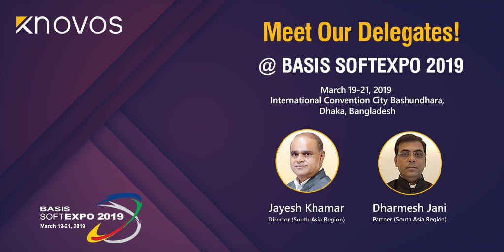KnovosOfficial's tweet photo. 15th BASIS SOFTEXPO 2019, Dhaka (Bangladesh)
Meet our delegates @jayeshkhamar & @dharmesh_jani3 to learn how our information management solutions help your organizations to overcome data challenges. #SOFTEXPO2019 #Bangladesh #GDPR #DataProtection #legaltech #datasecurity #ICT https://t.co/kbsL5JG6W4