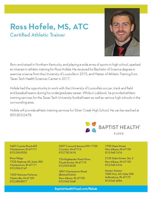 BaptistFloyd's tweet photo. Ross Hofele, MS, ATC, knows how to get it done at Silver Creek High School. Good Luck at state this weekend! Happy National Athletic Training Month! https://t.co/eu4QD4hUwd