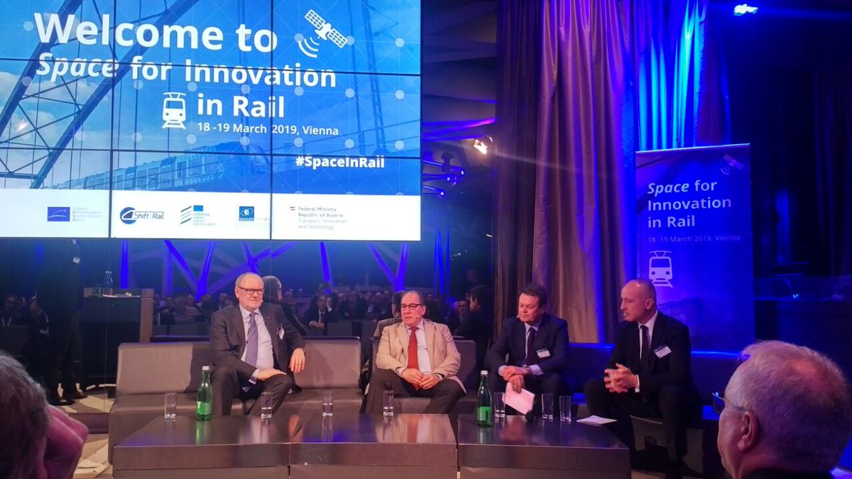 MiroslavHaltuf's tweet photo. Final conclusions at #SpaceInRail conference by directors of @Shift2Rail_JU @carlusbo , Josef Doppelbauer @ERA_railways , Carlo des Dorides @EU_GNSS . Very impressive and innovation related event which pushed railway community into future "Smart" period. https://t.co/tBbVbXDMsB