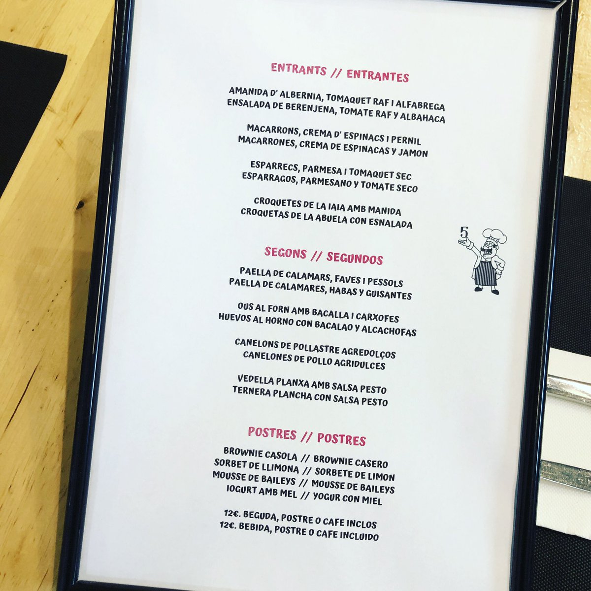 Martes !!! #menú #telefono #934666473  #restaurant #cinc #santacolomadegramenet #foodie #foodporn #food #restaurante #buenacocina #comer #menjar #gastronomia #santacoloma #yummy #grameneturismo #restaurant #cinc #SantaColomaGastronomica #picoftheday