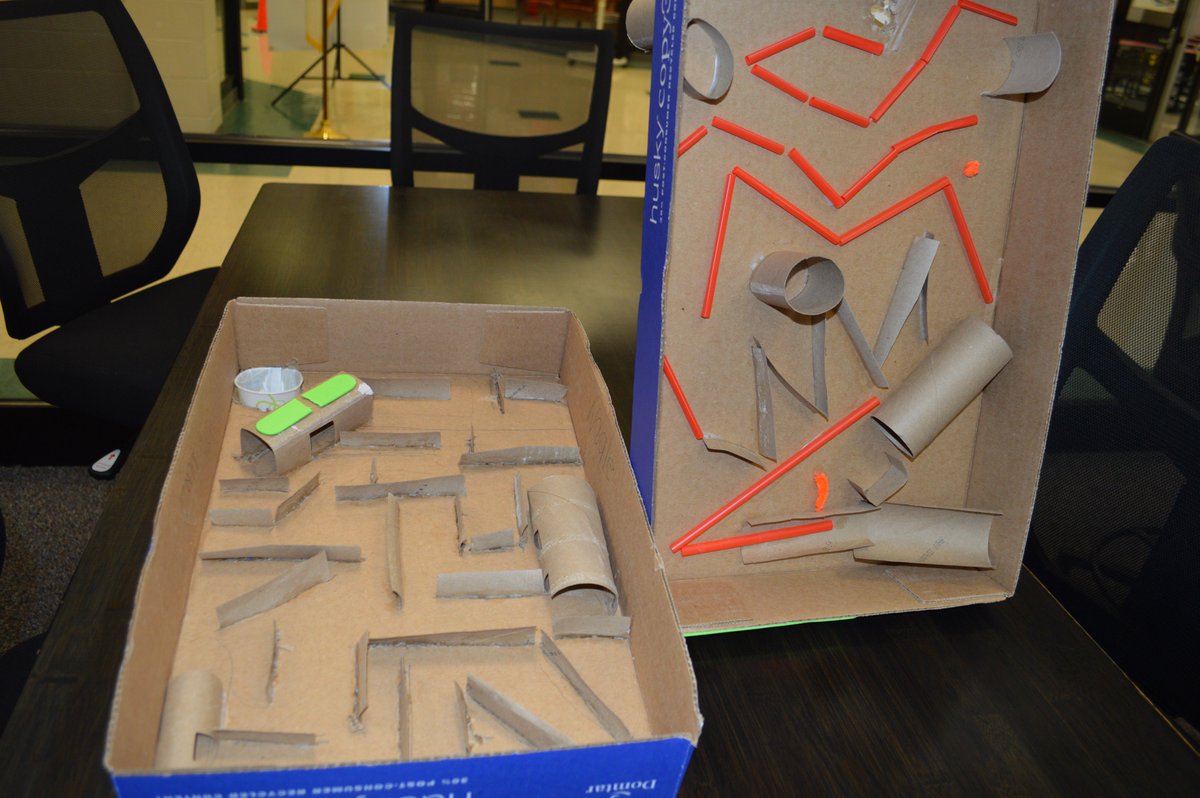 library4hcms's tweet photo. Our top student created mazes as evaluated by the 8th grade P3 Enrichment class! Student response- "Being creative is hard". Stop by the media center and try them out! @HuntersCreekMS #creativityishard https://t.co/M0HkjqZpvm