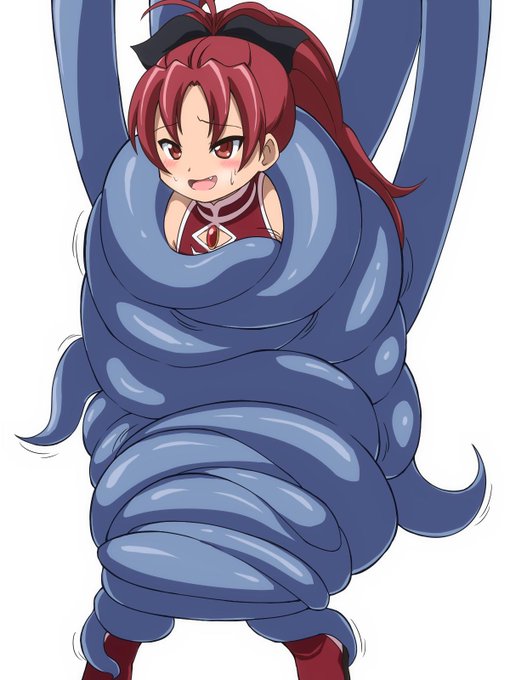 触手に絡みつかれ全身揉みくちゃにされている佐倉杏子ちゃん 