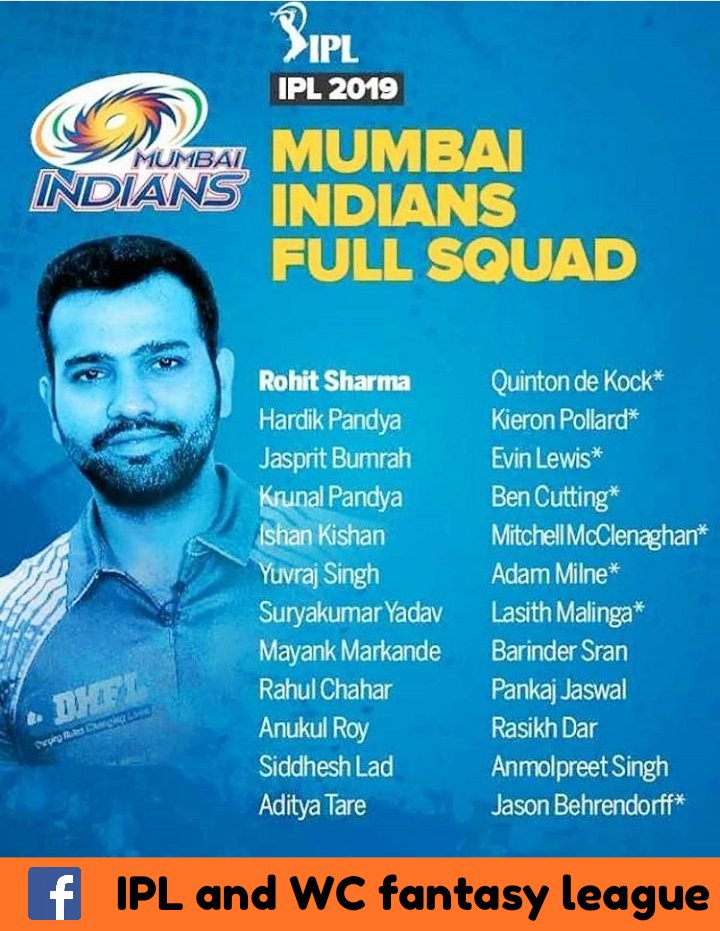 IPLandWCfantasy's tweet photo. IPL 2019 squads 🏆
#IPL #IPLfantasy #IPLsquad

👉 For latest updates visit : https://t.co/kE1m8NlG9R https://t.co/PXunskQCY4