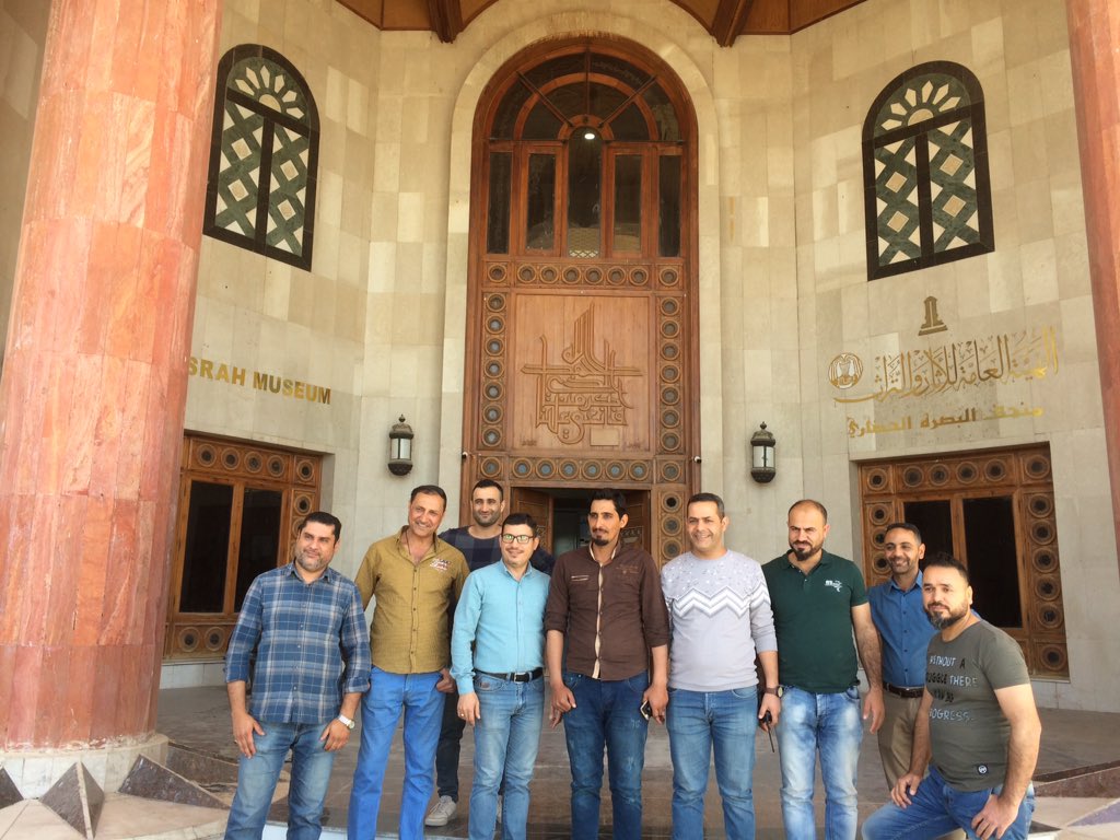 ayubkhan786's tweet photo. Some of the crew who have worked all night, behind the scenes, to get the new Museum of Basra ready @FOBM_Basrah The space is transformed - it’s not only the curators that make a museum! #iraq #museums #britishco https://t.co/yAk9Tv6t5c