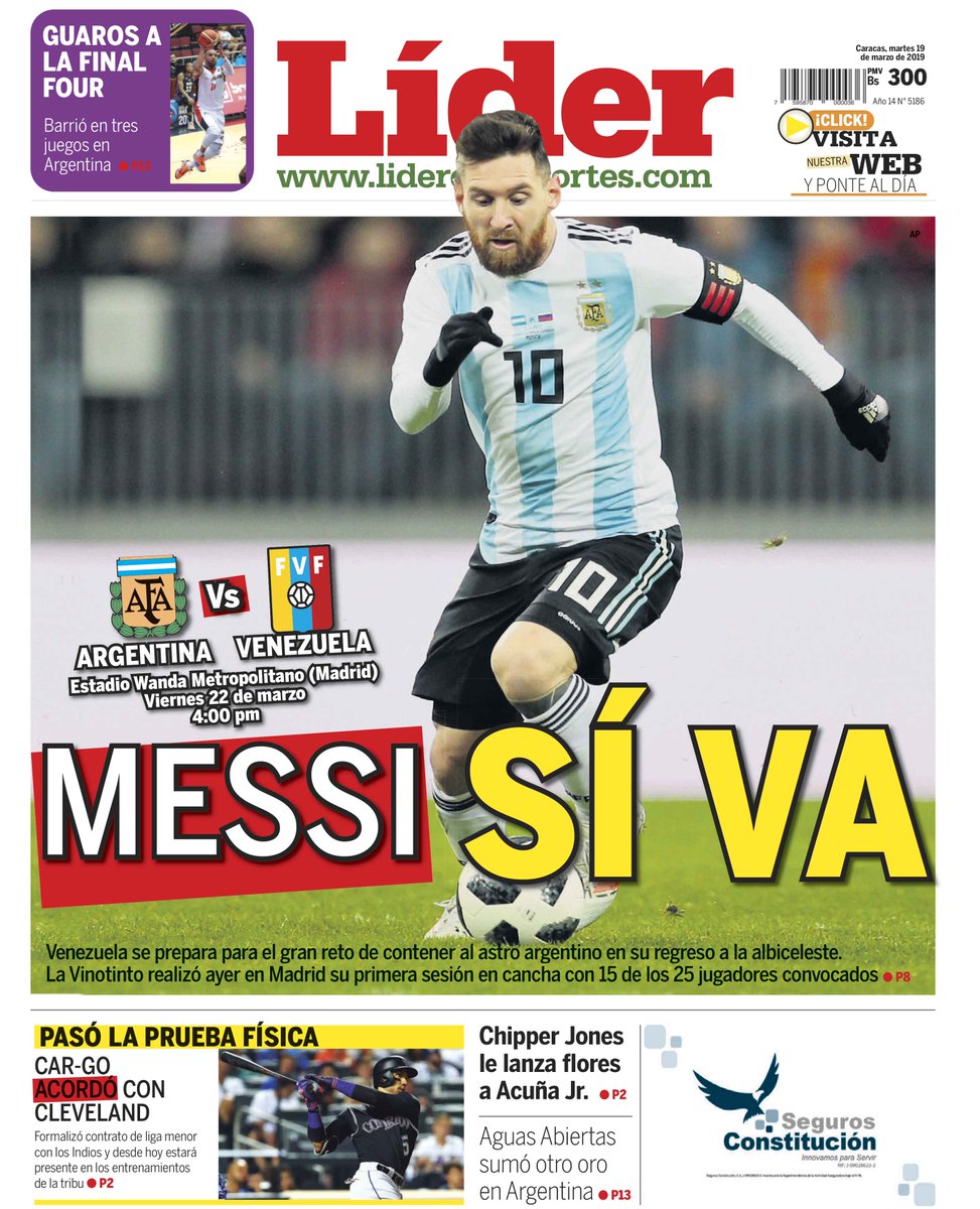 UNoticias's tweet photo. #PortadaLider | Así titula la primera página de Líder en Deportes #19Mar #Titulares https://t.co/RiBFe6oWwk